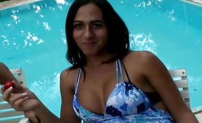 Startling latina Paulah Velasks got naked and in a from behind position to get anally fucked from behind